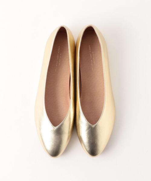 green label relaxing（グリーンレーベルリラクシング）の「◆FFC ラウンド Vカット フラットシューズ(1.0cmヒール)（その他シューズ・レディース・ゴールド/ブラック/ホワイト/ベージュ・22cm/25cm/23.5cm/22.5cm/23cm/24.5cm/24cm）」の5枚目の写真