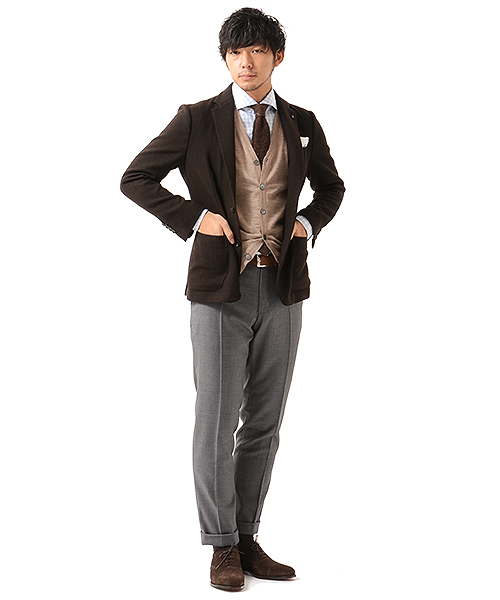 美品 LARDINI ホップサック easy wear テーラードジャケット LARDINI（ラルディーニ）の「LARDINI / 