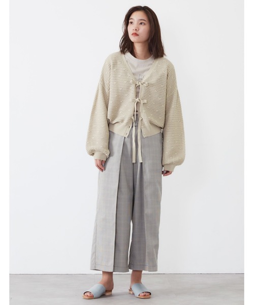 POU DOU DOU（プードゥドゥ）の「2WAY透かし編みカーディガン（カーディガン/ボレロ・レディース・ネイビー/スモークピンク/キナリ・3）」の4枚目の写真