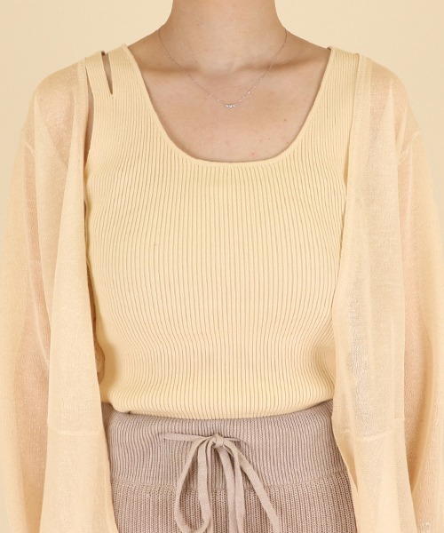 RANDA（ランダ）の「シアーニットアンサンブル（ニット/セーター・レディース・ブラック/クリーム/キャメル・FREE）」の6枚目の写真