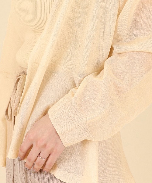 RANDA（ランダ）の「シアーニットアンサンブル（ニット/セーター・レディース・ブラック/クリーム/キャメル・FREE）」の7枚目の写真