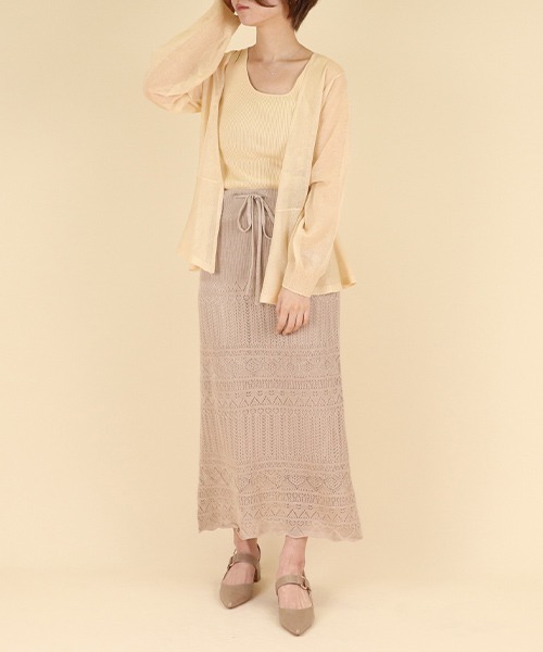 RANDA（ランダ）の「シアーニットアンサンブル（ニット/セーター・レディース・ブラック/クリーム/キャメル・FREE）」の11枚目の写真