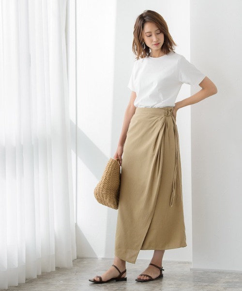 Pierrot(ピエロ)の「綿麻ラップスカート(スカート・レディース・モカ/ベージュ・M)」の19枚目の写真