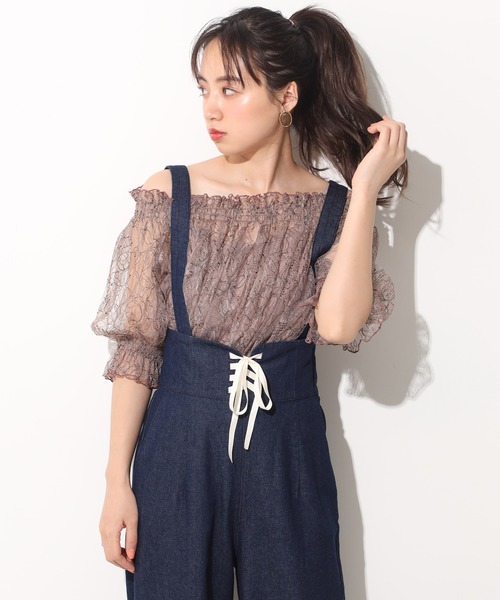 one after another NICE CLAUP(ワンアフターアナザーナイスクラップ)の「【Web限定】サスペンダー付きレースアップパンツ(その他パンツ・レディース・ブラウン/オフホワイト/ブラック系その他/ブルー系その他・FREE)」の7枚目の写真