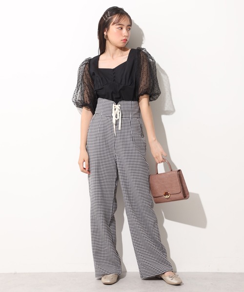 one after another NICE CLAUP(ワンアフターアナザーナイスクラップ)の「【Web限定】サスペンダー付きレースアップパンツ(その他パンツ・レディース・ブラウン/オフホワイト/ブラック系その他/ブルー系その他・FREE)」の18枚目の写真