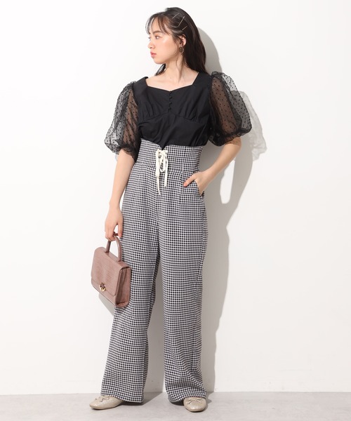 one after another NICE CLAUP(ワンアフターアナザーナイスクラップ)の「【Web限定】サスペンダー付きレースアップパンツ(その他パンツ・レディース・ブラウン/オフホワイト/ブラック系その他/ブルー系その他・FREE)」の19枚目の写真