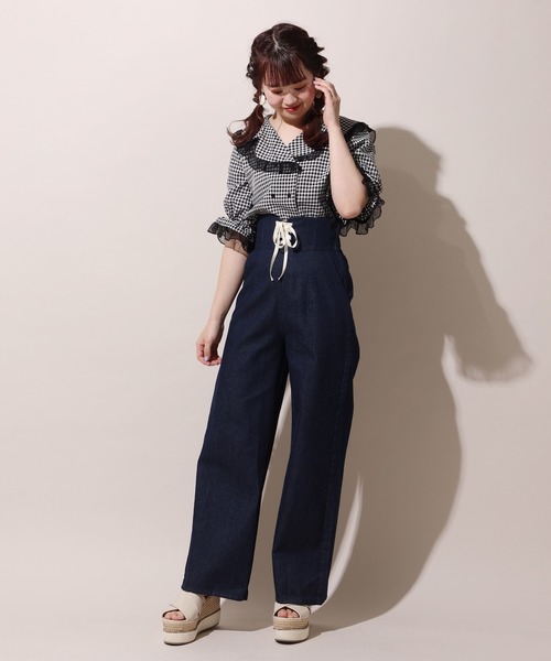 one after another NICE CLAUP(ワンアフターアナザーナイスクラップ)の「【Web限定】サスペンダー付きレースアップパンツ(その他パンツ・レディース・ブラウン/オフホワイト/ブラック系その他/ブルー系その他・FREE)」の10枚目の写真