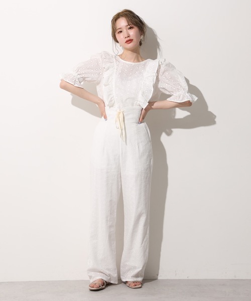 one after another NICE CLAUP(ワンアフターアナザーナイスクラップ)の「【Web限定】サスペンダー付きレースアップパンツ(その他パンツ・レディース・ブラウン/オフホワイト/ブラック系その他/ブルー系その他・FREE)」の15枚目の写真