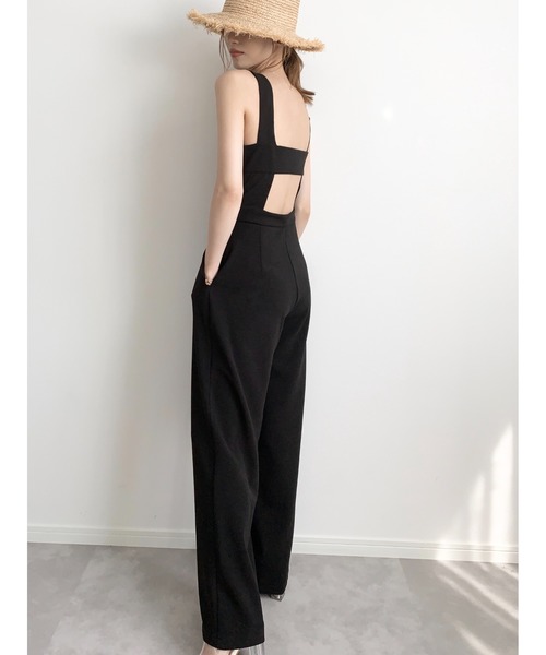 amel（エイメル）の「バックオープンジャンプスーツ（つなぎ/オールインワン・レディース・ブラック・FREE）」の5枚目の写真