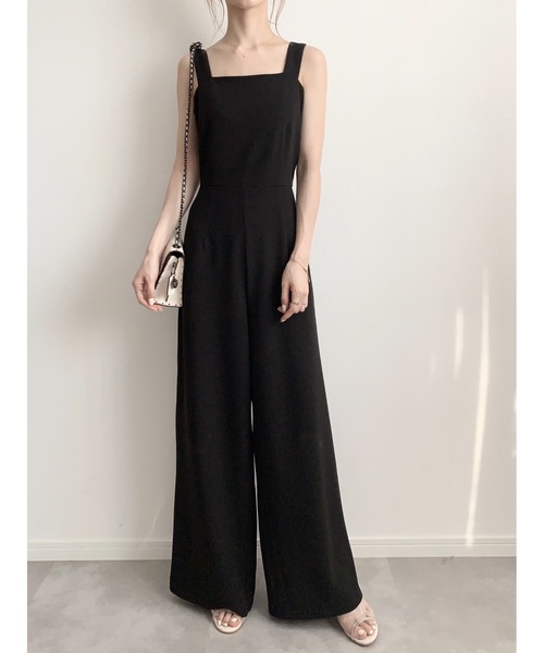 amel（エイメル）の「バックオープンジャンプスーツ（つなぎ/オールインワン・レディース・ブラック・FREE）」の2枚目の写真