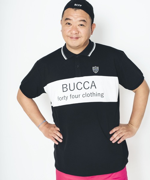 BUCCA 44(ブッカフォーティーフォー)の「【BUCCA 44】切り替えプリントポロシャツ(ポロシャツ・メンズ・ブラック/ブルー・XXX-LARGE/MEDIUM/LARGE/X-LARGE/XX-LARGE)」の2枚目の写真