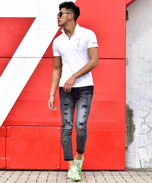 JOKER（ジョーカー）の「アンクル丈ダメージスキニーデニムパンツ 春服（デニムパンツ・メンズ・ブラック/グレー/インディゴブルー/ブルー/ブルー系その他・S/M/L/XL）」の7枚目の写真