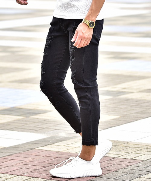 JOKER（ジョーカー）の「アンクル丈ダメージスキニーデニムパンツ 春服（デニムパンツ・メンズ・ブラック/グレー/インディゴブルー/ブルー/ブルー系その他・S/M/L/XL）」の12枚目の写真