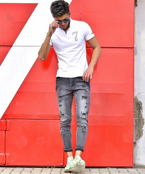 JOKER（ジョーカー）の「アンクル丈ダメージスキニーデニムパンツ 春服（デニムパンツ・メンズ・ブラック/グレー/インディゴブルー/ブルー/ブルー系その他・S/M/L/XL）」の16枚目の写真