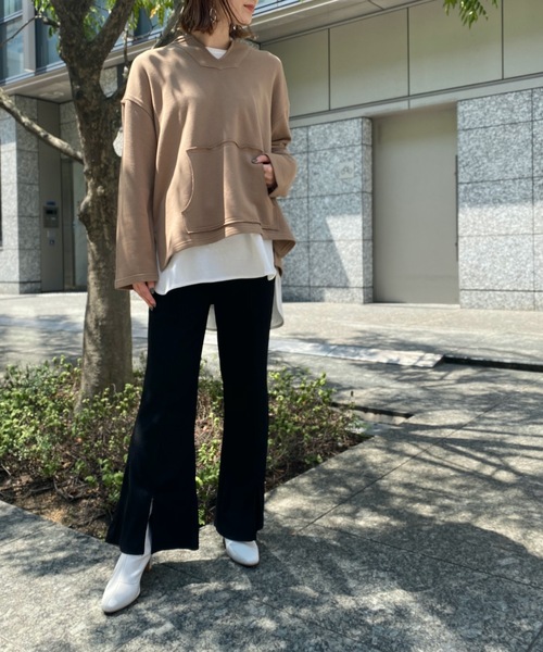 prose verse(プロズヴェール)の「テレコリブセンタースリットカットパンツ(その他パンツ・レディース・モカ/ブラック/グレイッシュベージュ/グリーン・フリ-)」の11枚目の写真