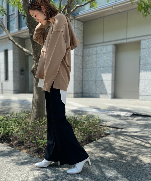 prose verse(プロズヴェール)の「テレコリブセンタースリットカットパンツ(その他パンツ・レディース・モカ/ブラック/グレイッシュベージュ/グリーン・フリ-)」の12枚目の写真
