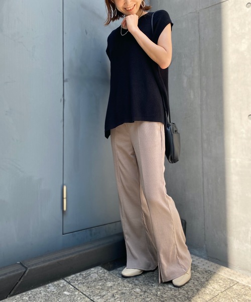 prose verse(プロズヴェール)の「テレコリブセンタースリットカットパンツ(その他パンツ・レディース・モカ/ブラック/グレイッシュベージュ/グリーン・フリ-)」の21枚目の写真