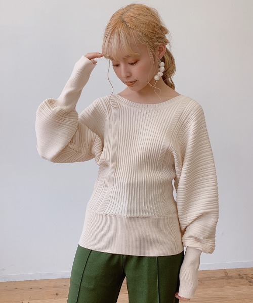 VANNIE U（ヴァニーユー）の「バックオープンニット（ニット/セーター・レディース・ベージュ/ブラウン/ナチュラル・FREE）」の18枚目の写真