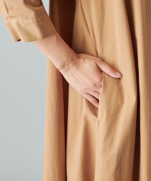 PUAL CE CIN（ピュアルセシン）の「【Du Noir】コットンリヨセルタイプライターワンピース（ワンピース・レディース・ブラック/ベージュ/カーキ・FREE）」の16枚目の写真