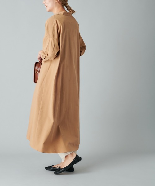 PUAL CE CIN（ピュアルセシン）の「【Du Noir】コットンリヨセルタイプライターワンピース（ワンピース・レディース・ブラック/ベージュ/カーキ・FREE）」の7枚目の写真