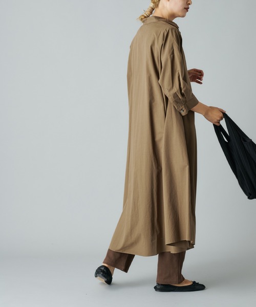 PUAL CE CIN（ピュアルセシン）の「【Du Noir】コットンリヨセルタイプライターワンピース（ワンピース・レディース・ブラック/ベージュ/カーキ・FREE）」の21枚目の写真