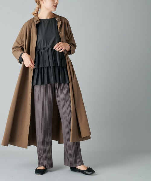 PUAL CE CIN（ピュアルセシン）の「【Du Noir】コットンリヨセルタイプライターワンピース（ワンピース・レディース・ブラック/ベージュ/カーキ・FREE）」の20枚目の写真