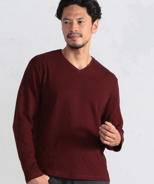 MEN'S BIGI(メンズビギ)の「【SOLATINA(ソラチナ)】マルチジャガード カットソー(Tシャツ/カットソー・メンズ・ネイビー/ホワイト/ブラック/ボルドー・02/03/01)」の4枚目の写真