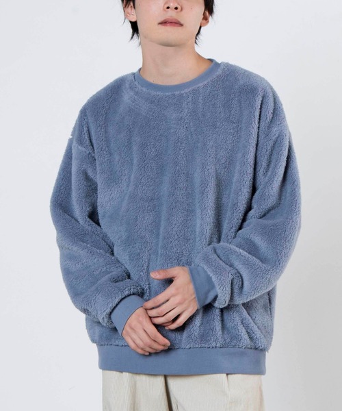 WEGO（ウィゴー）の「WEGO/シャギーボアプルオーバー（スウェット・メンズ・ブラック/ブラウン系その他/ライトベージュ/ベージュ/サックスブルー・SMALL/LARGE/MEDIUM）」の5枚目の写真