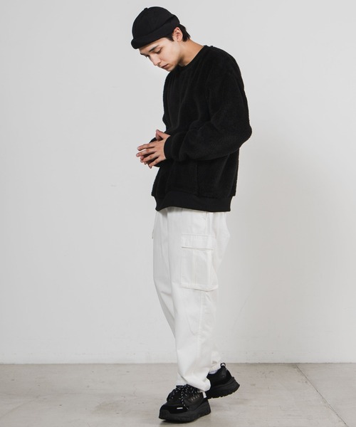 WEGO（ウィゴー）の「WEGO/シャギーボアプルオーバー（スウェット・メンズ・ブラック/ブラウン系その他/ライトベージュ/ベージュ/サックスブルー・SMALL/LARGE/MEDIUM）」の6枚目の写真