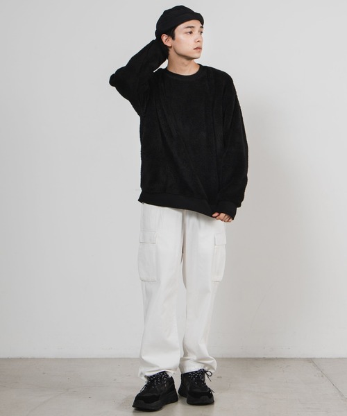 WEGO（ウィゴー）の「WEGO/シャギーボアプルオーバー（スウェット・メンズ・ブラック/ブラウン系その他/ライトベージュ/ベージュ/サックスブルー・SMALL/LARGE/MEDIUM）」の8枚目の写真