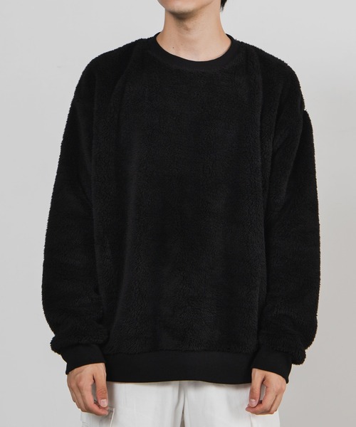 WEGO（ウィゴー）の「WEGO/シャギーボアプルオーバー（スウェット・メンズ・ブラック/ブラウン系その他/ライトベージュ/ベージュ/サックスブルー・SMALL/LARGE/MEDIUM）」の18枚目の写真