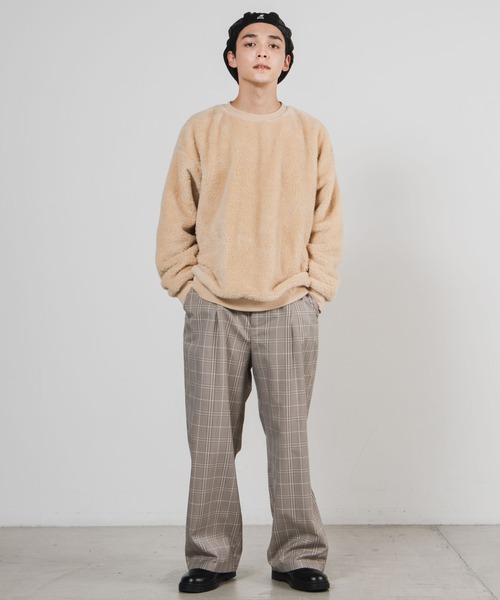 WEGO（ウィゴー）の「WEGO/シャギーボアプルオーバー（スウェット・メンズ・ブラック/ブラウン系その他/ライトベージュ/ベージュ/サックスブルー・SMALL/LARGE/MEDIUM）」の12枚目の写真