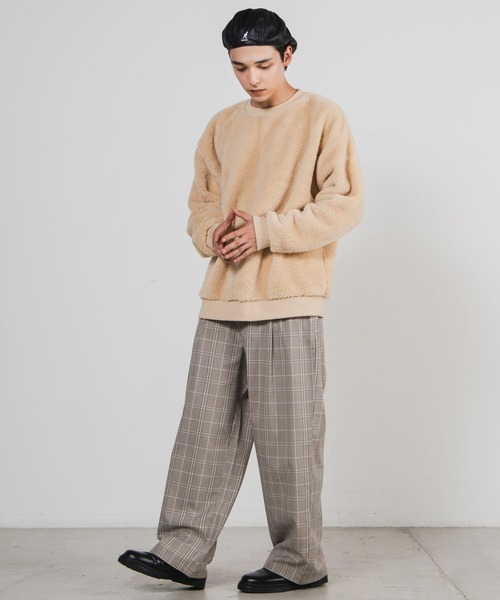 WEGO（ウィゴー）の「WEGO/シャギーボアプルオーバー（スウェット・メンズ・ブラック/ブラウン系その他/ライトベージュ/ベージュ/サックスブルー・SMALL/LARGE/MEDIUM）」の13枚目の写真