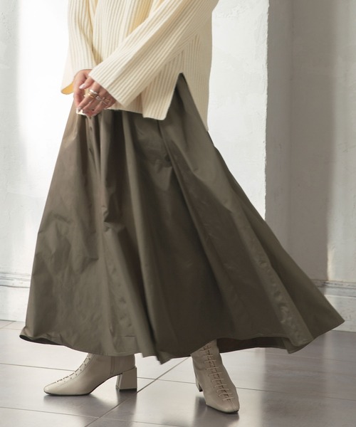 rectangle（レクタングル）の「タフタロングスカート（スカート・レディース・ブラック/ブラウン/ベージュ・FREE）」の2枚目の写真