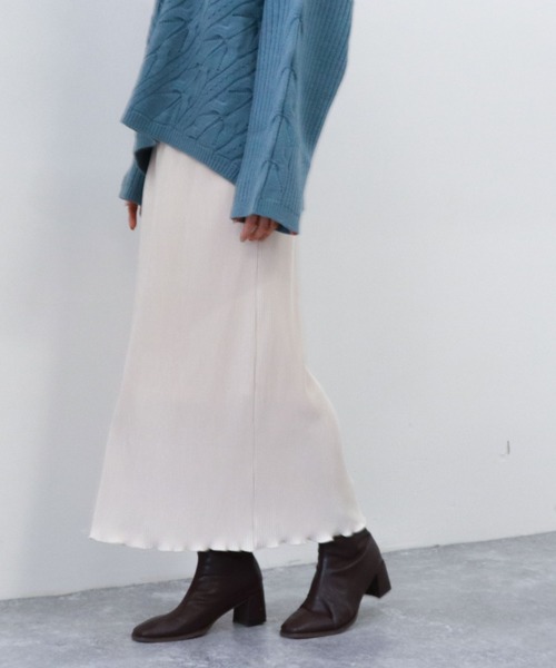 archives（アルシーヴ）の「プリーツクロススカート（スカート・レディース・アイボリー/ブラック/グリーン系その他・MEDIUM）」の2枚目の写真