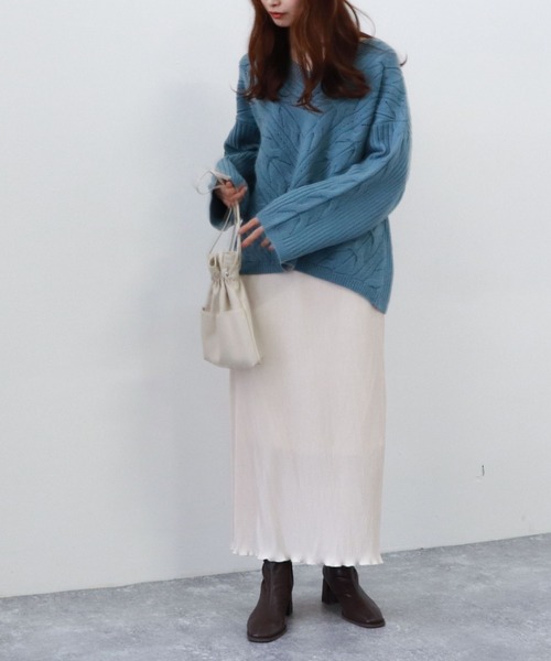 archives（アルシーヴ）の「プリーツクロススカート（スカート・レディース・アイボリー/ブラック/グリーン系その他・MEDIUM）」の5枚目の写真