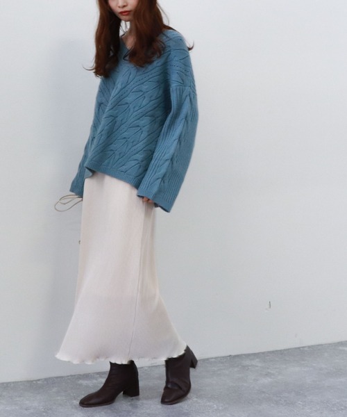 archives（アルシーヴ）の「プリーツクロススカート（スカート・レディース・アイボリー/ブラック/グリーン系その他・MEDIUM）」の6枚目の写真