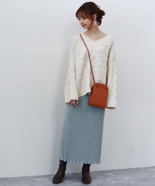 archives（アルシーヴ）の「プリーツクロススカート（スカート・レディース・アイボリー/ブラック/グリーン系その他・MEDIUM）」の7枚目の写真