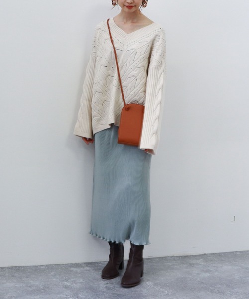 archives（アルシーヴ）の「プリーツクロススカート（スカート・レディース・アイボリー/ブラック/グリーン系その他・MEDIUM）」の9枚目の写真