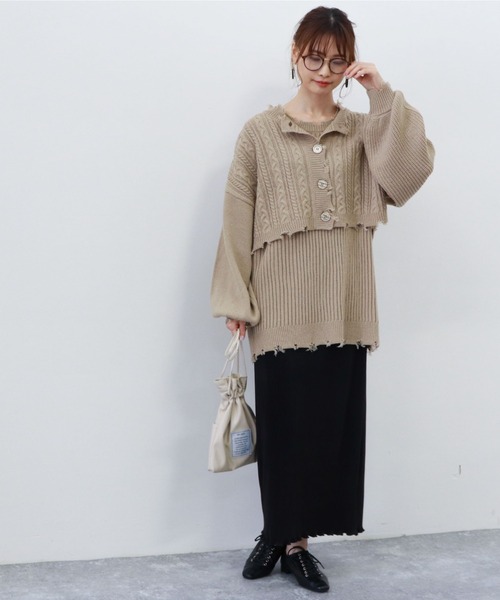 archives（アルシーヴ）の「プリーツクロススカート（スカート・レディース・アイボリー/ブラック/グリーン系その他・MEDIUM）」の10枚目の写真