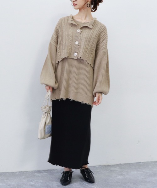 archives（アルシーヴ）の「プリーツクロススカート（スカート・レディース・アイボリー/ブラック/グリーン系その他・MEDIUM）」の11枚目の写真