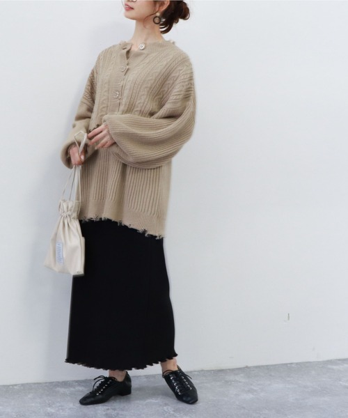 archives（アルシーヴ）の「プリーツクロススカート（スカート・レディース・アイボリー/ブラック/グリーン系その他・MEDIUM）」の12枚目の写真