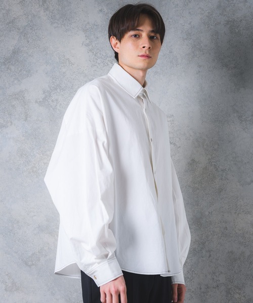 YUEATE（ユエイト）の「"stitch balloon shirt"ステッチバルーンシャツ（シャツ/ブラウス・メンズ・ホワイト/ブルー・MEDIUM/LARGE）」の4枚目の写真