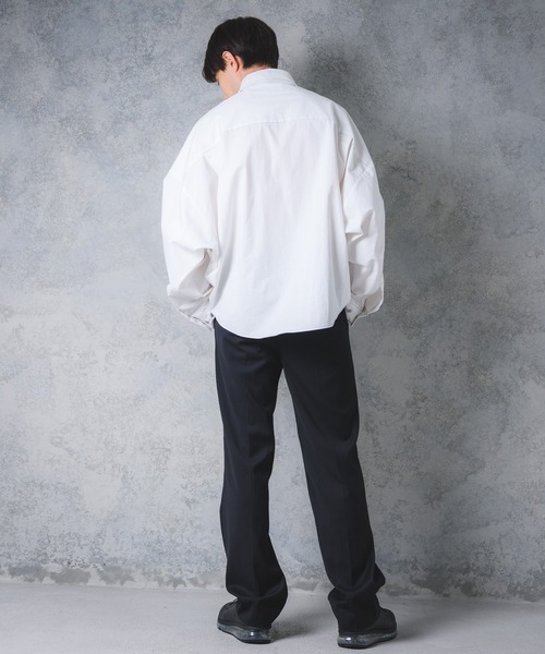 YUEATE（ユエイト）の「"stitch balloon shirt"ステッチバルーンシャツ（シャツ/ブラウス・メンズ・ホワイト/ブルー・MEDIUM/LARGE）」の9枚目の写真