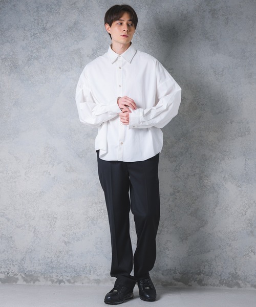 YUEATE（ユエイト）の「"stitch balloon shirt"ステッチバルーンシャツ（シャツ/ブラウス・メンズ・ホワイト/ブルー・MEDIUM/LARGE）」の10枚目の写真