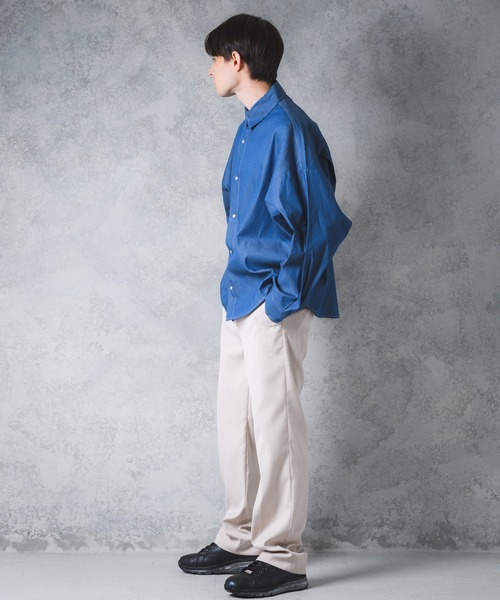 YUEATE（ユエイト）の「"stitch balloon shirt"ステッチバルーンシャツ（シャツ/ブラウス・メンズ・ホワイト/ブルー・MEDIUM/LARGE）」の13枚目の写真