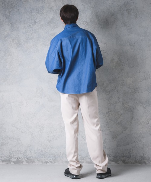 YUEATE（ユエイト）の「"stitch balloon shirt"ステッチバルーンシャツ（シャツ/ブラウス・メンズ・ホワイト/ブルー・MEDIUM/LARGE）」の14枚目の写真