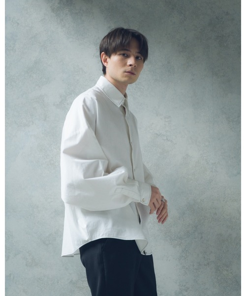 YUEATE（ユエイト）の「"stitch balloon shirt"ステッチバルーンシャツ（シャツ/ブラウス・メンズ・ホワイト/ブルー・MEDIUM/LARGE）」の16枚目の写真