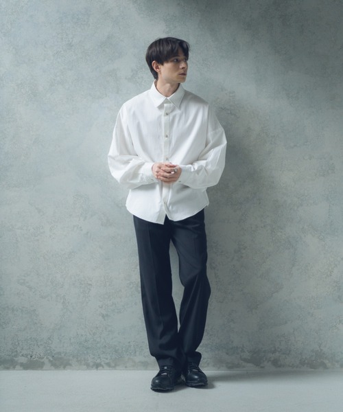 YUEATE（ユエイト）の「"stitch balloon shirt"ステッチバルーンシャツ（シャツ/ブラウス・メンズ・ホワイト/ブルー・MEDIUM/LARGE）」の21枚目の写真