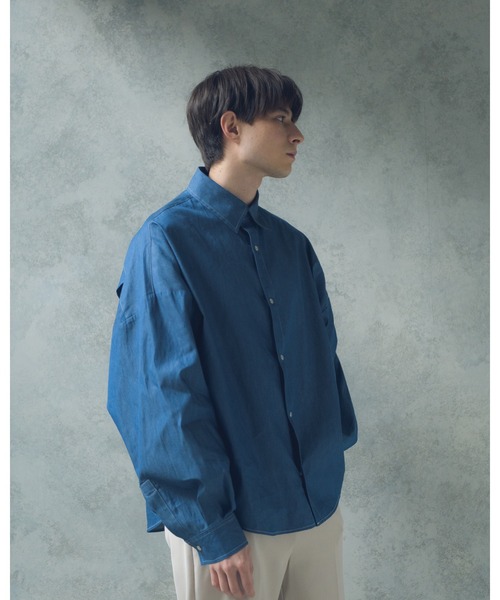 YUEATE（ユエイト）の「"stitch balloon shirt"ステッチバルーンシャツ（シャツ/ブラウス・メンズ・ホワイト/ブルー・MEDIUM/LARGE）」の20枚目の写真